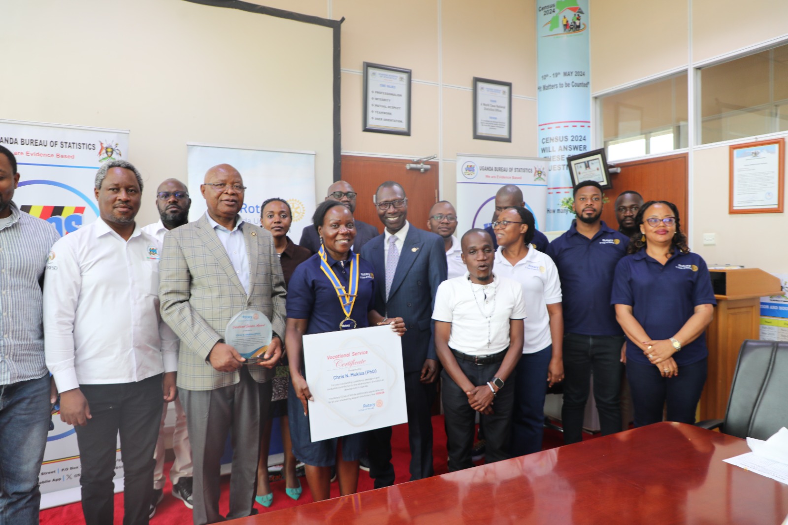 Dr. Chris Mukiza Receives Rotary Award for Outstanding Contribution to Statistical Excellence