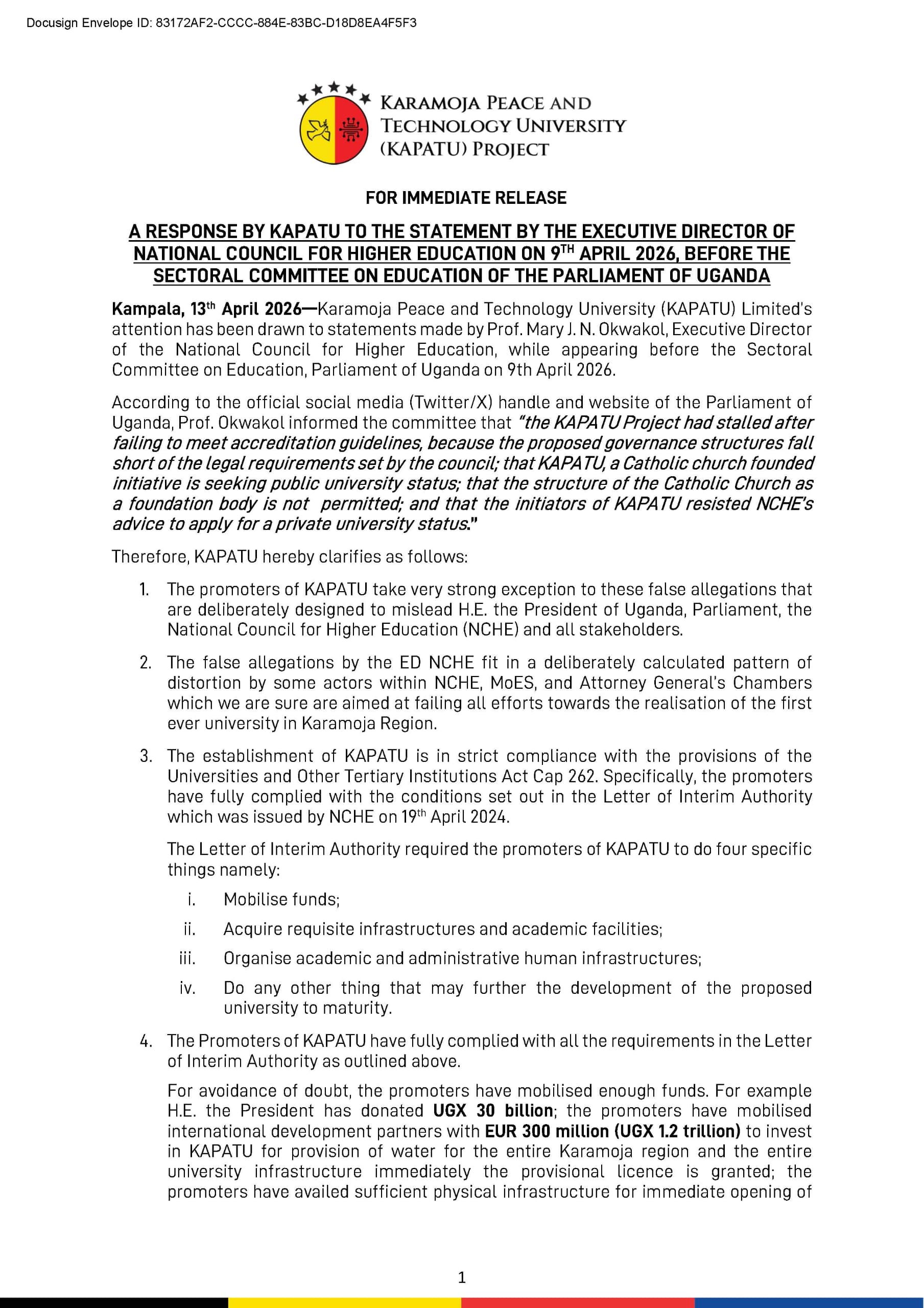 KAPATU Pushes Back Against NCHE Claims in Escalating University Accreditation Dispute